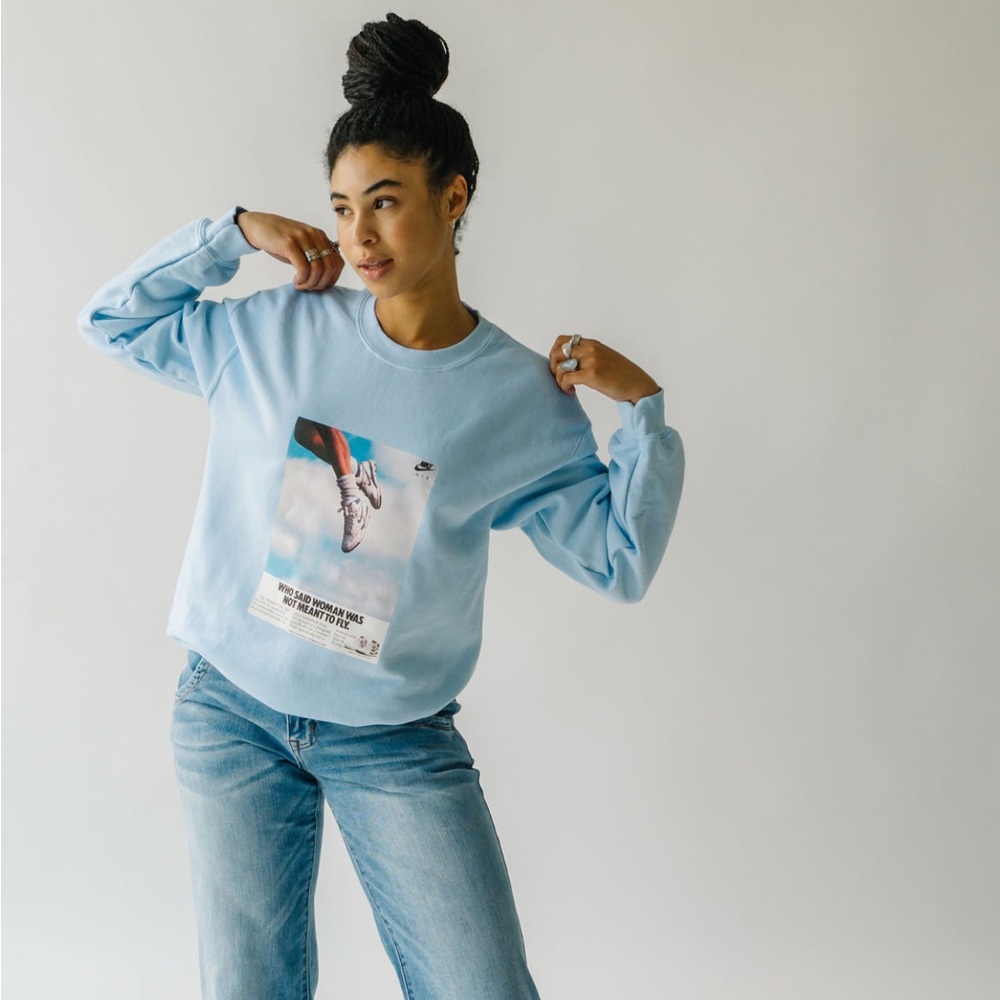 The Sneaker Graphic Pullover in Blue